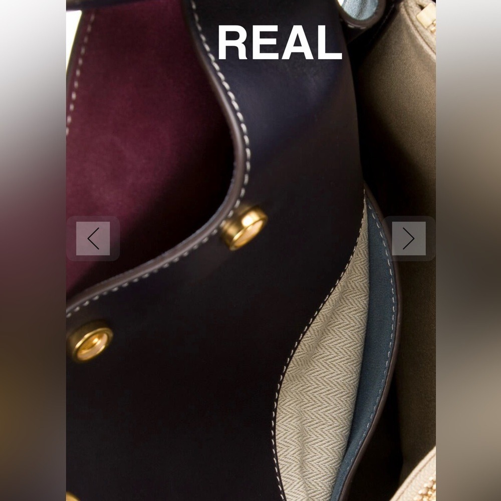 Don't buy a FAKE Tory Burch Lee Radziwill Suede/Leather double bag! - Picture 10 of 16